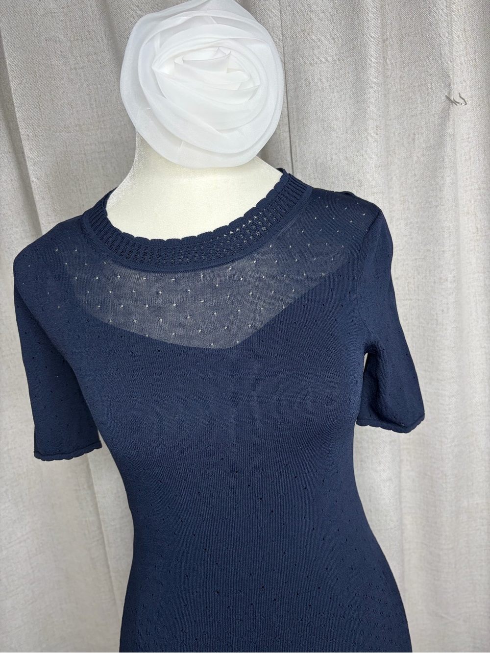 Rag&bone Women's Navy Short-Sleeve Knit Maxi Dress - Picture 7 of 15